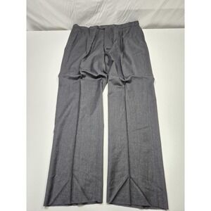 VTG John Alexander Dress Pants Men's 46x36 Gray Wool Pleated Straight Stretch